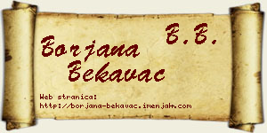 Borjana Bekavac vizit kartica